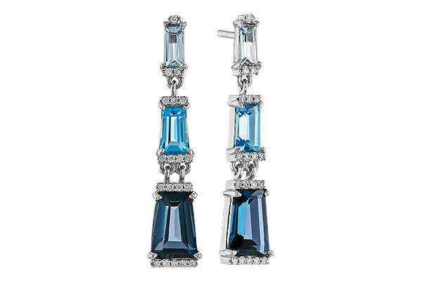 H302-03665: EARRINGS 2.55 BLUE TOPAZ 2.62 TGW